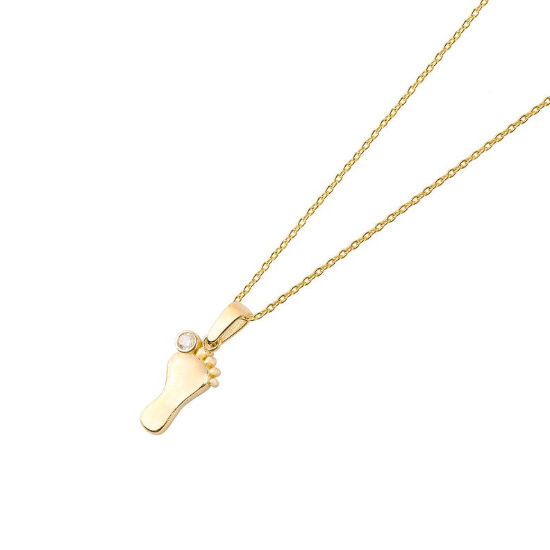 Collar de Oro 18kt Patita con circoncito-0