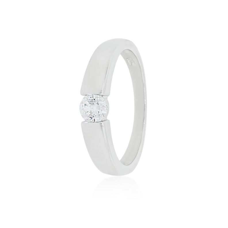 Anillo de Plata Esterlina 925 Solitario Union Circon-0