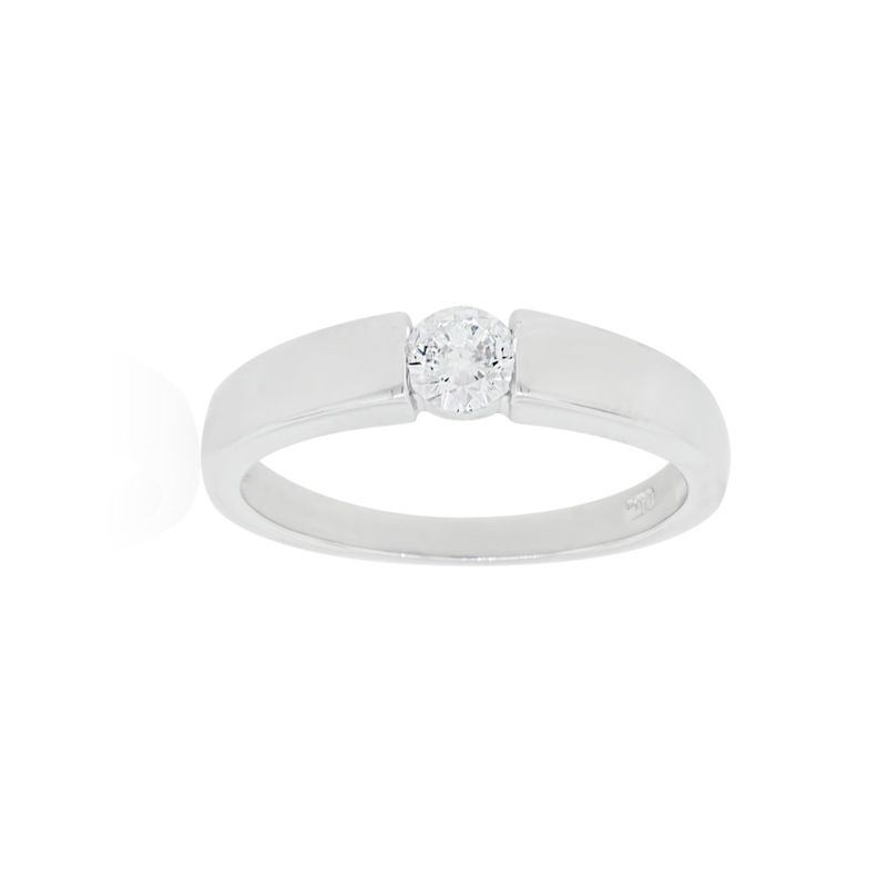 Anillo de Plata Esterlina 925 Solitario Union Circon-2
