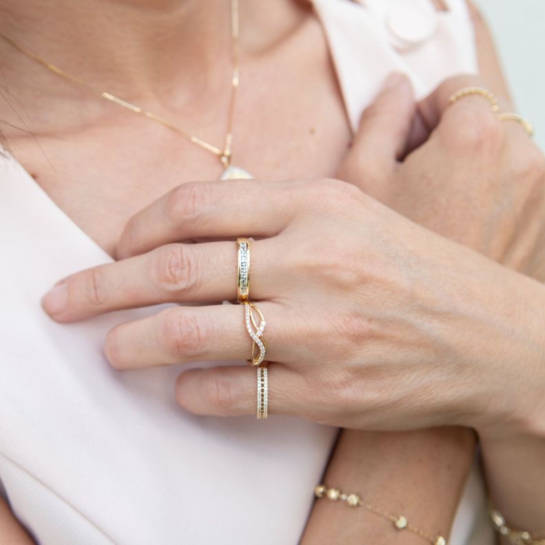 Anillo Compromiso de Oro 18Kt Infinito Trenzado 1047-5