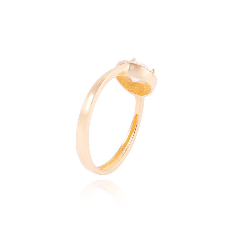 Anillo Compromiso de Oro 18Kt Circón Roseta-2