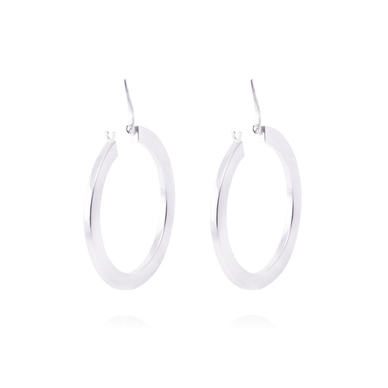 Aros de Plata Esterlina 925 Argollas Planas-0