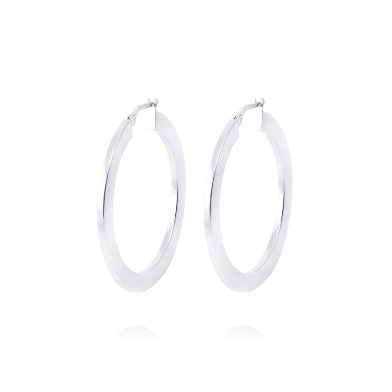 Aros de Plata Esterlina 925 Argollas Planas-2