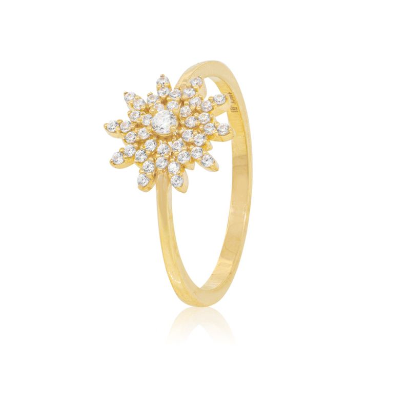 Anillo Oro Amarillo 18kt Copo de Circonitas-0