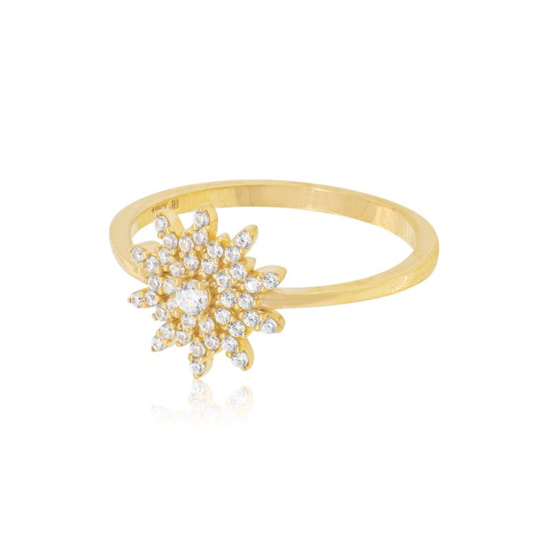 Anillo Oro Amarillo 18kt Copo de Circonitas-2