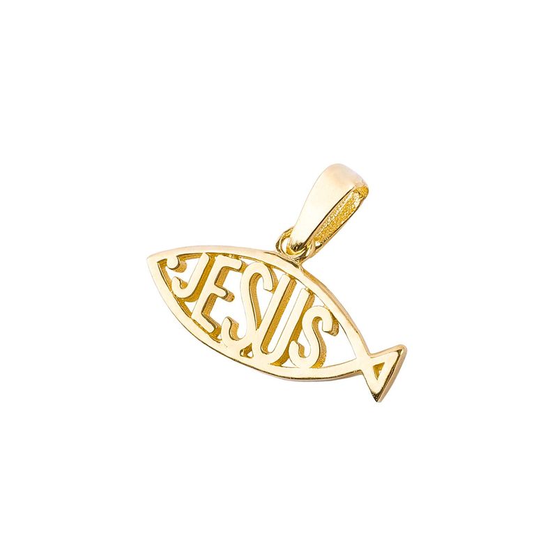 Collar de Oro 18kt Pez Jesús-1