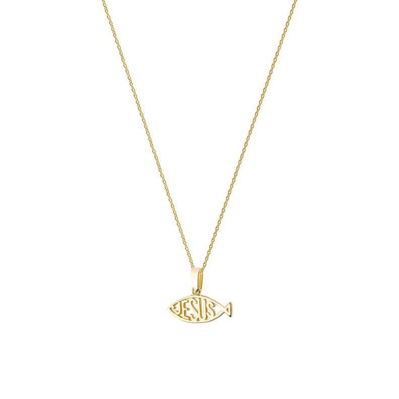 Collar de Oro 18kt Pez Jesús-2