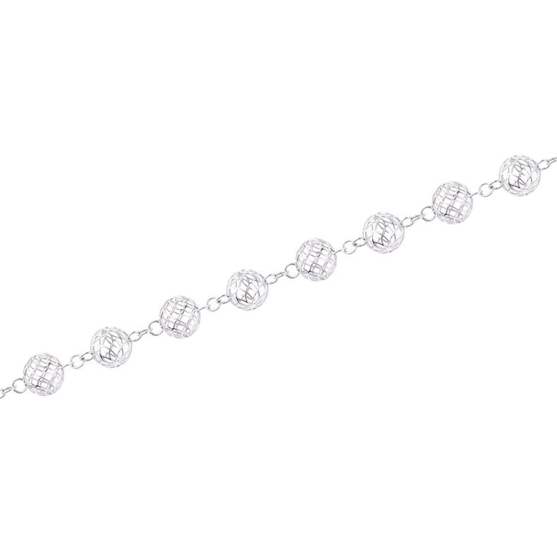 Pulsera Oro Blanco 18kt Esferas-0