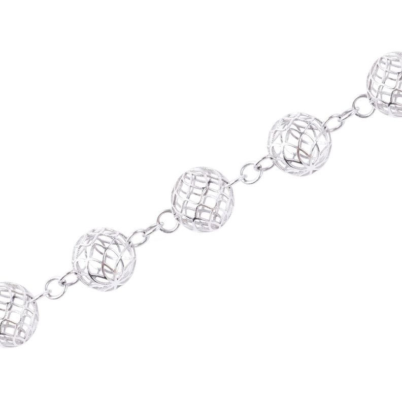 Pulsera Oro Blanco 18kt Esferas-1