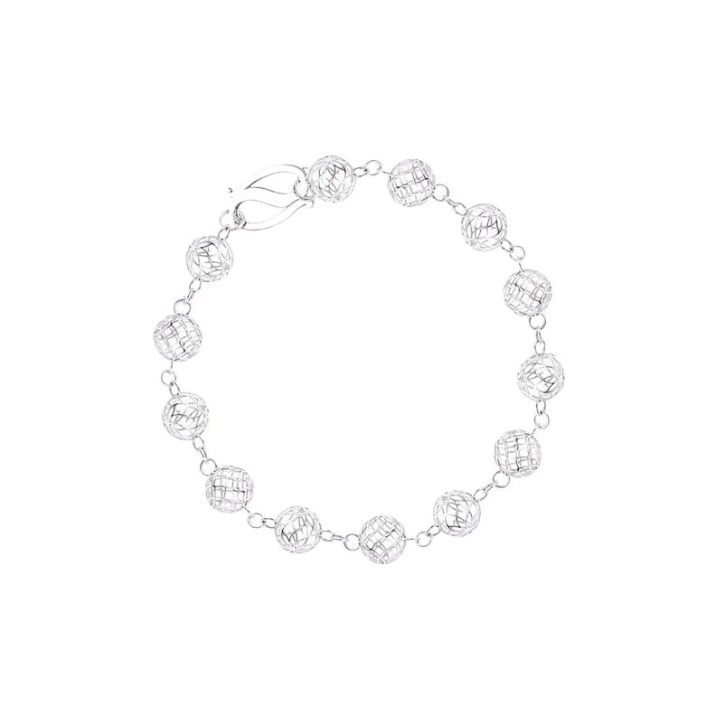 Pulsera Oro Blanco 18kt Esferas-2