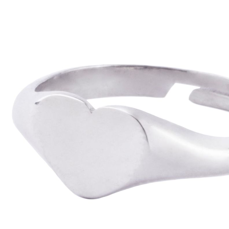 Anillo de Plata Esterlina 925 Corazón Sello-1