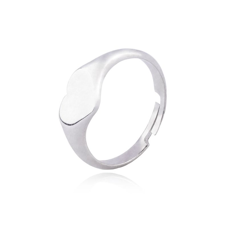 Anillo de Plata Esterlina 925 Corazón Sello-2