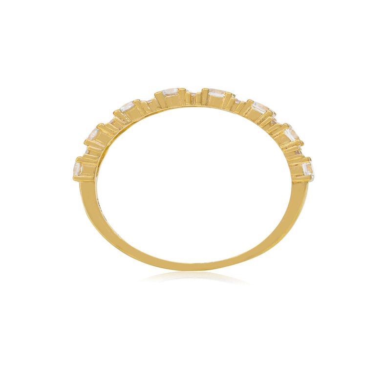 Anillo Compromiso de Oro 18Kt Medio Cintillo Circonitas Intercaladas-1