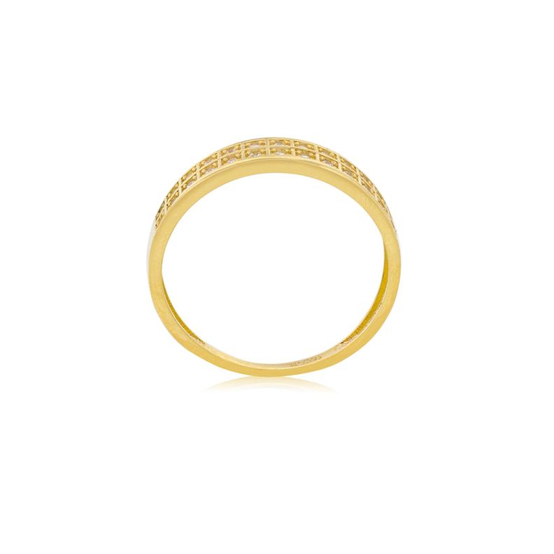 Anillo Compromiso de Oro 18Kt Doble Circón Riel-1