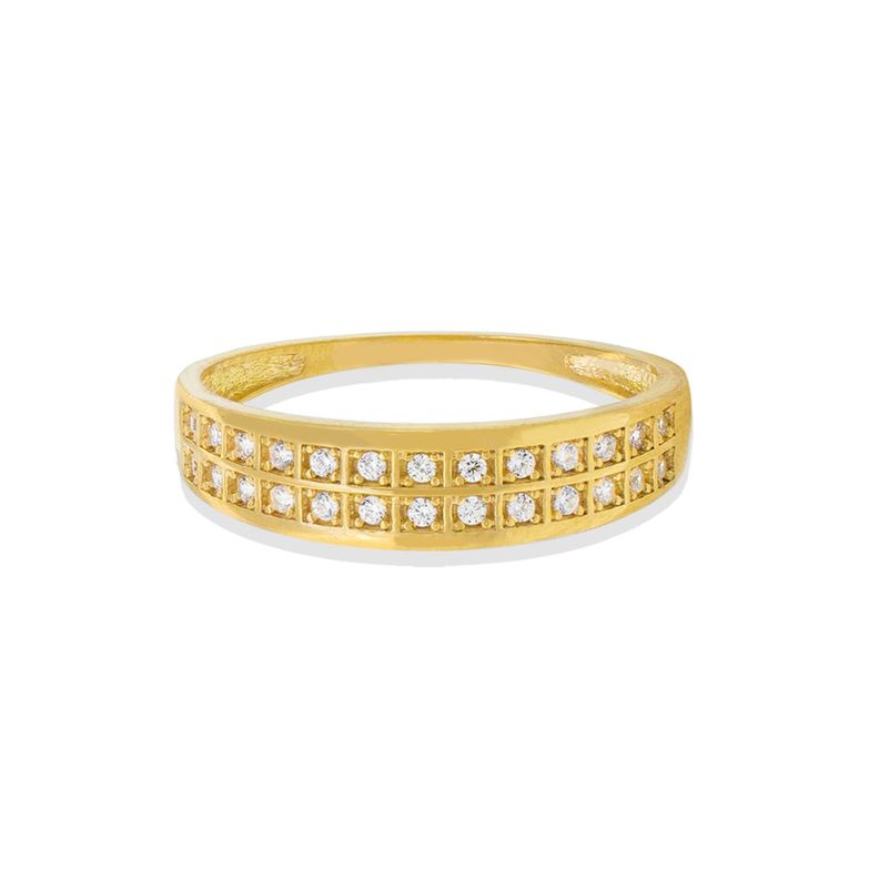 Anillo Compromiso de Oro 18Kt Doble Circón Riel-2