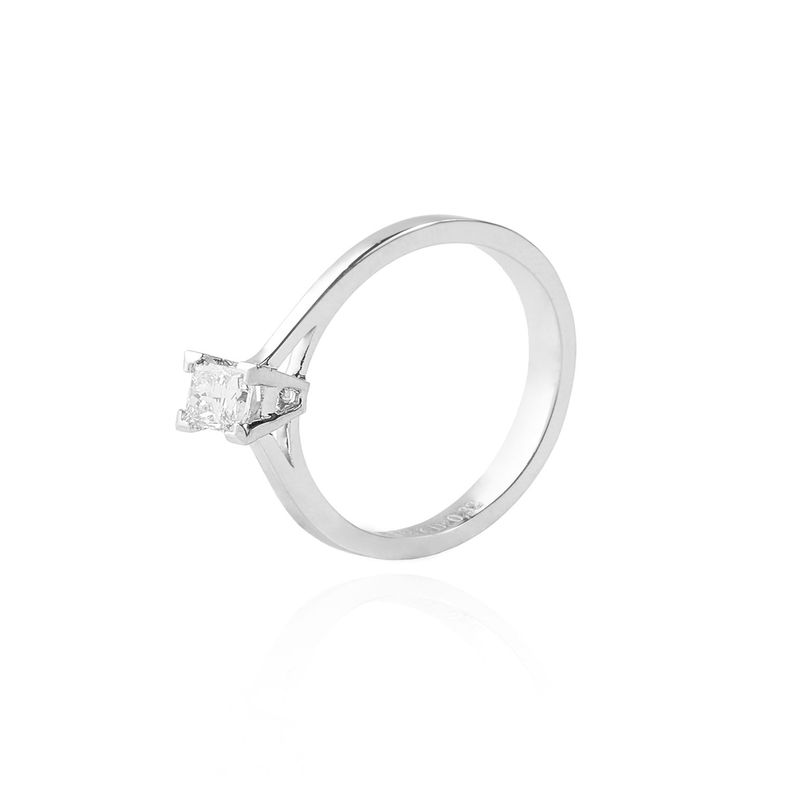 Anillo Compromiso Oro Blanco 18kt  Diamantes 32 Pts-0
