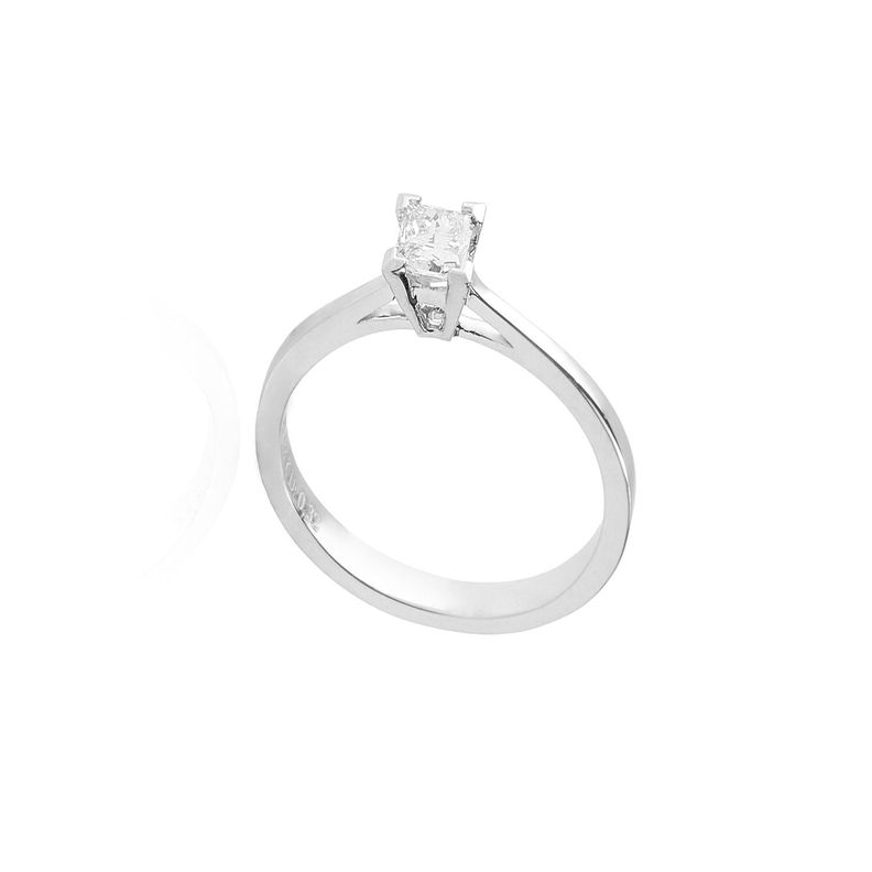 Anillo Compromiso Oro Blanco 18kt  Diamantes 32 Pts-2