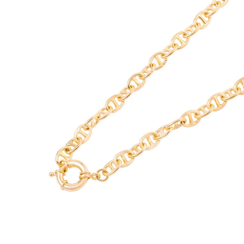 Collar de Plata Esterlina 925 Broche Timón Bañado en Oro 14kt-1