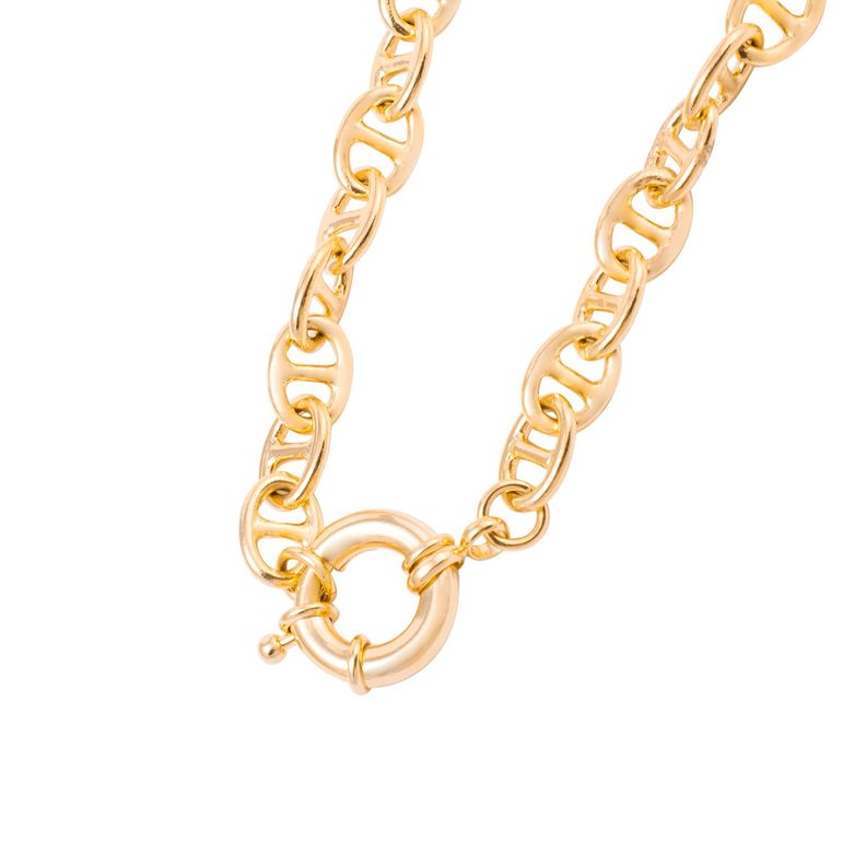 Collar de Plata Esterlina 925 Broche Timón Bañado en Oro 14kt-2