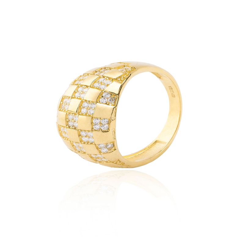 Anillo de oro 18kt Circón tablero-0