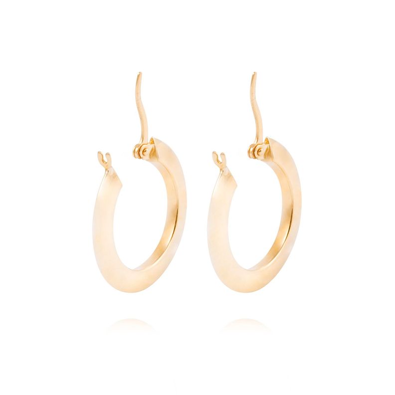 Aros Oro Amarillo 18kt Argollas Planas AUA-2