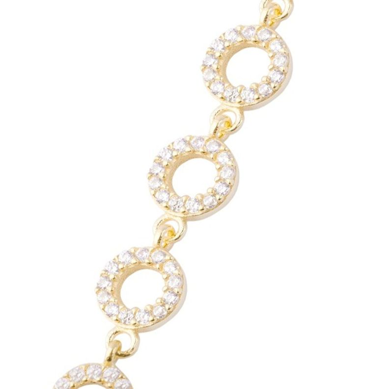 Pulsera Plata Esterlina 925 Cinco Círculos Revestido-2