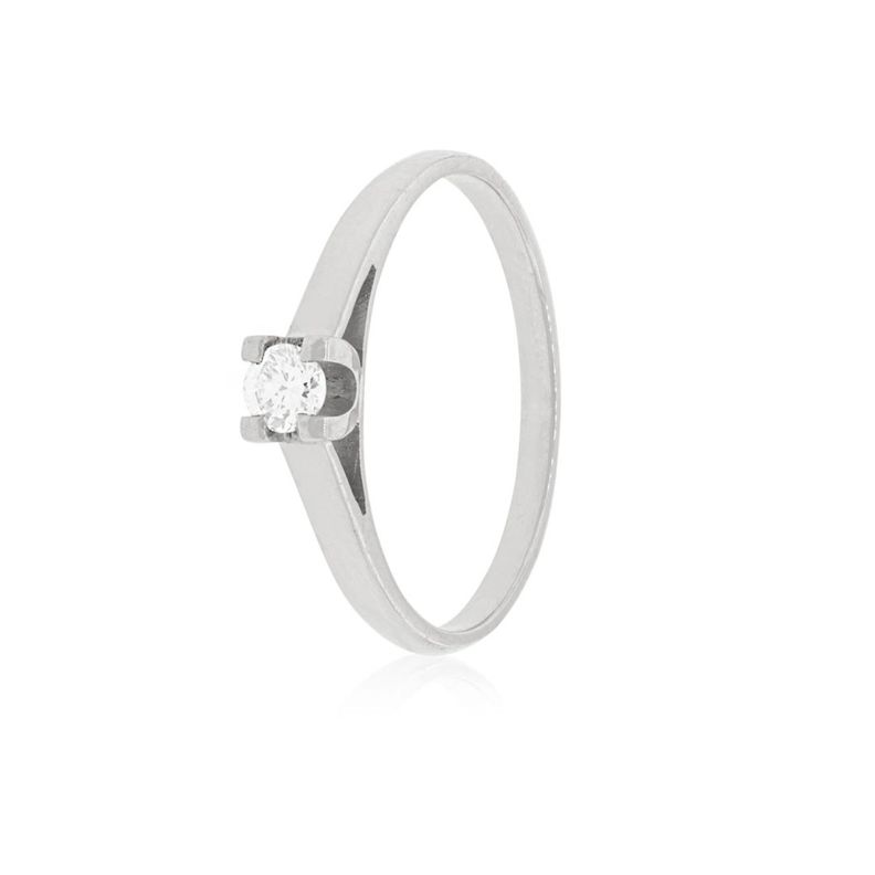 Anillo Compromiso Oro Blanco 18kt  Nápoles 1x3ptos Diamante-0