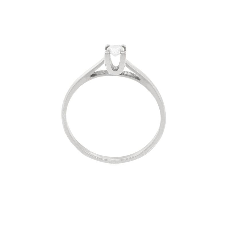Anillo Compromiso Oro Blanco 18kt  Nápoles 1x3ptos Diamante-1