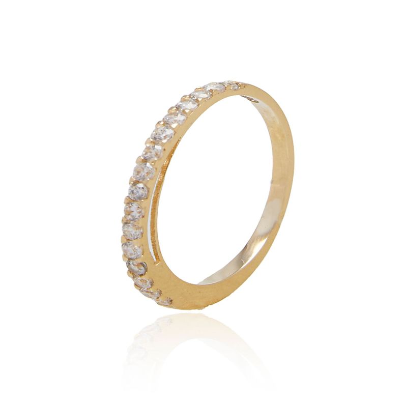 Anillo Compromiso de Oro 18Kt Circonita 1/2 Cintillo-0