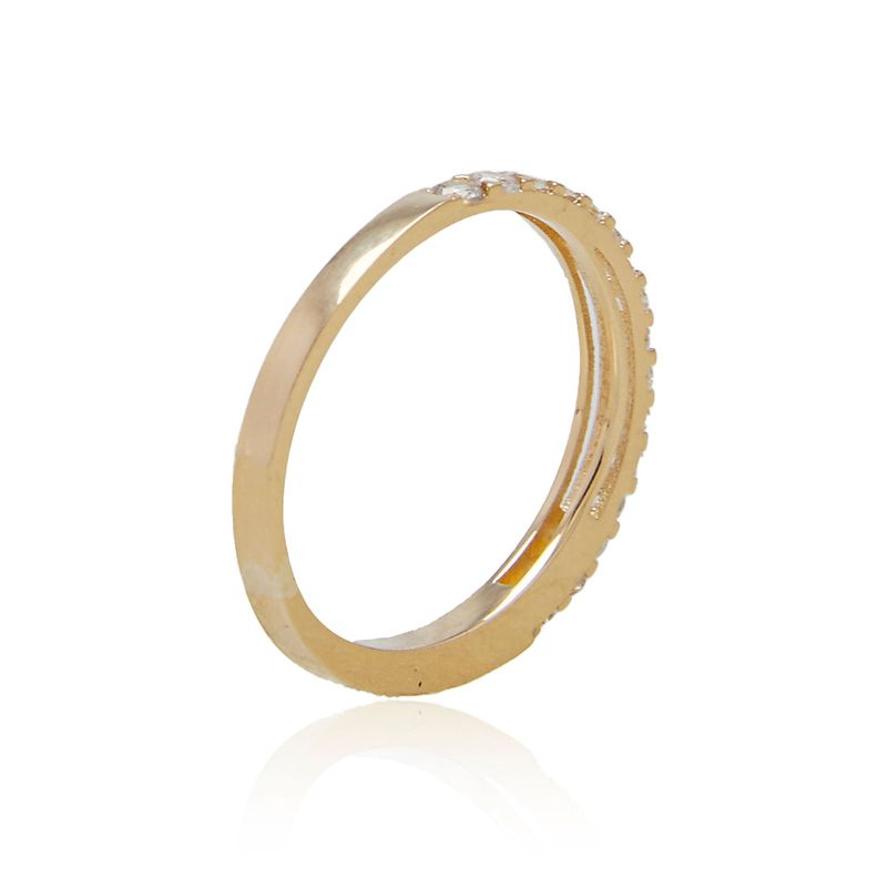 Anillo Compromiso de Oro 18Kt Circonita 1/2 Cintillo-1