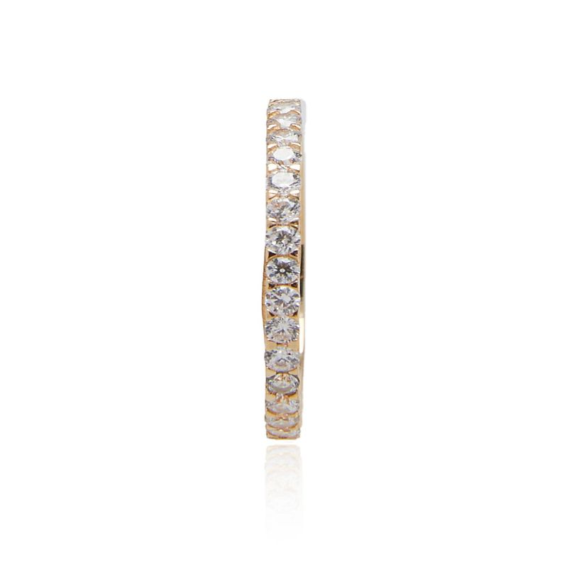 Anillo Compromiso de Oro 18Kt Circonita 1/2 Cintillo-2