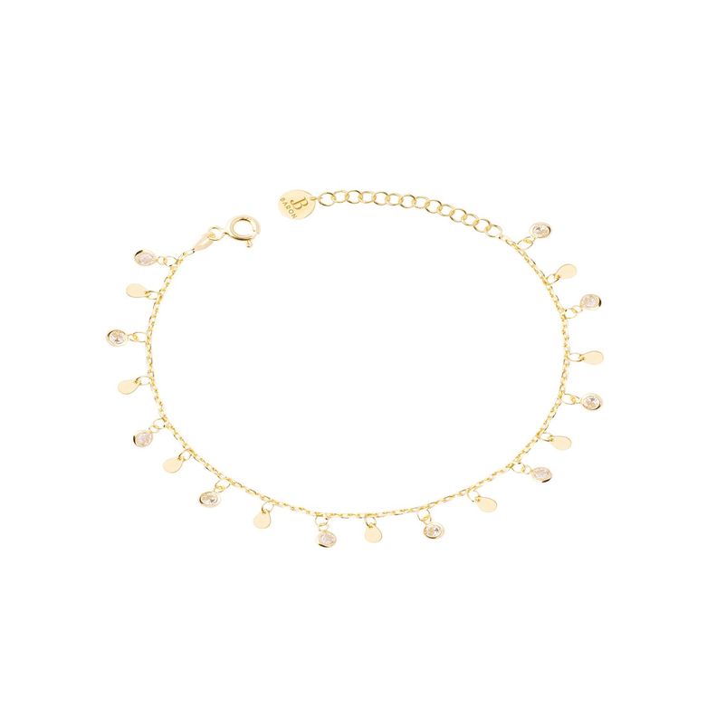 Pulsera Plata Esterlina 925 Gotas Circonita Revestido-0