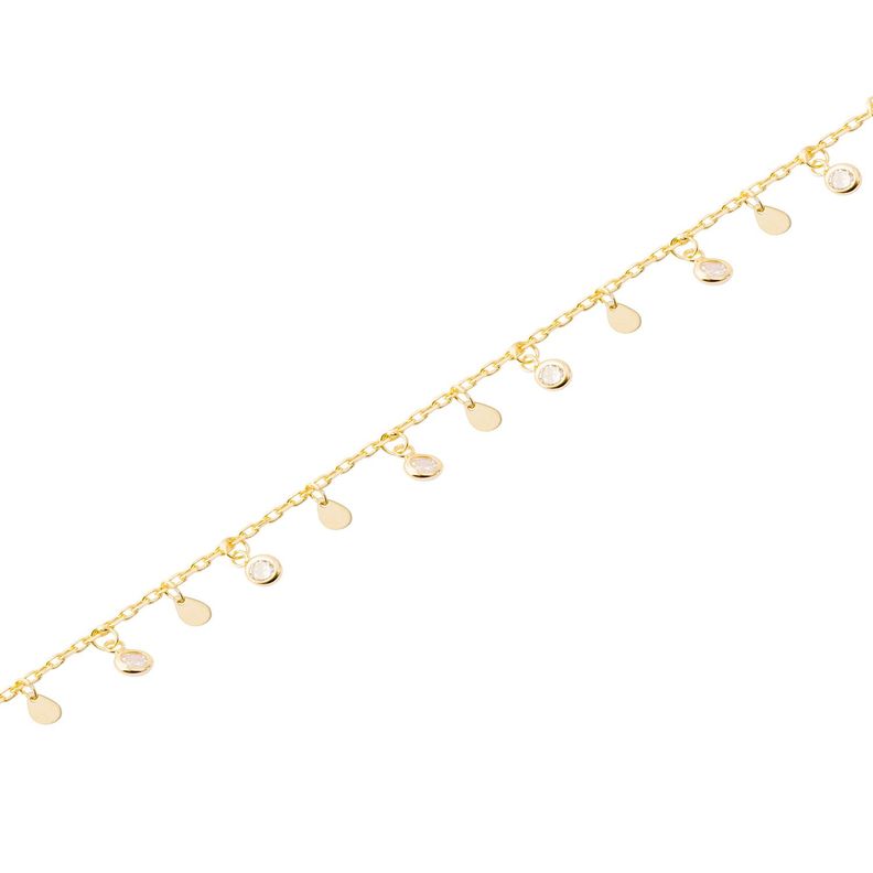 Pulsera Plata Esterlina 925 Gotas Circonita Revestido-1