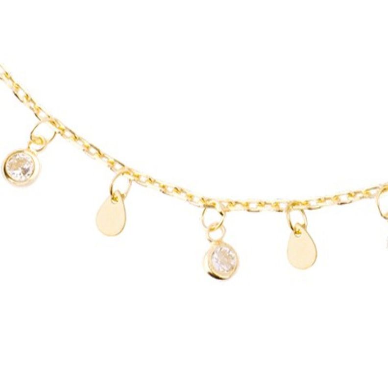 Pulsera Plata Esterlina 925 Gotas Circonita Revestido-2