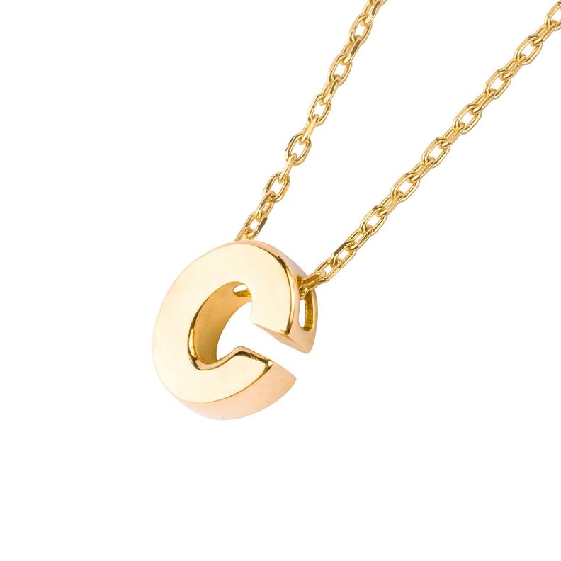 Collar de Oro 18kt Letra C-0