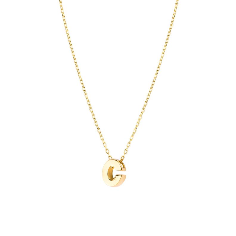 Collar de Oro 18kt Letra C-1