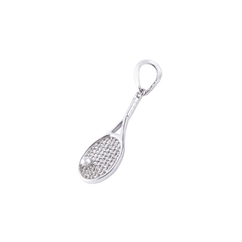 Colgante Oro Blanco 18kt Raqueta de Tenis-0