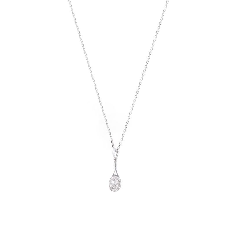 Colgante Oro Blanco 18kt Raqueta de Tenis-2