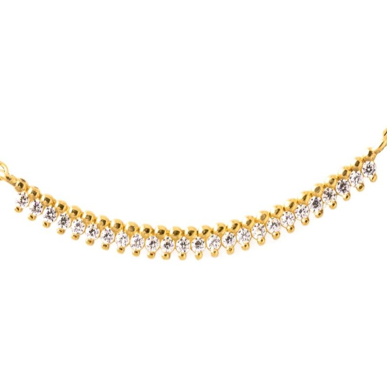 Collar de Oro 18kt Placa Circon-0
