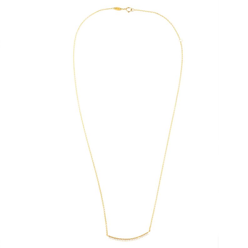 Collar de Oro 18kt Placa Circon-1