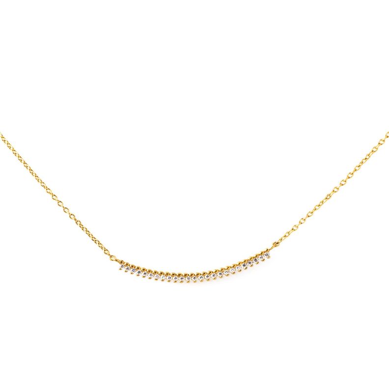 Collar de Oro 18kt Placa Circon-2