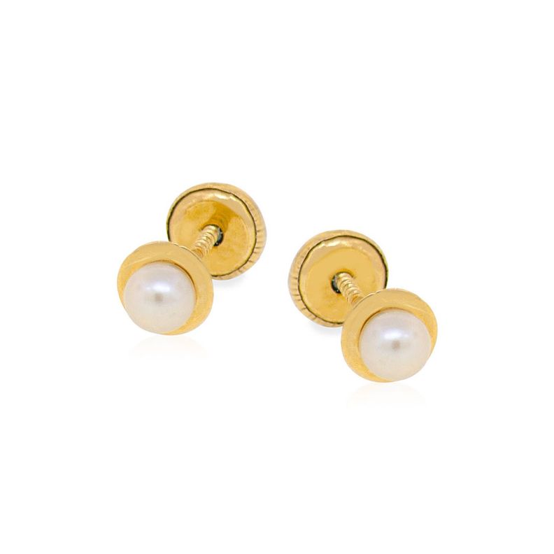 Aros de Oro 18kt Perlas Cultivadas de 3.0mm-0