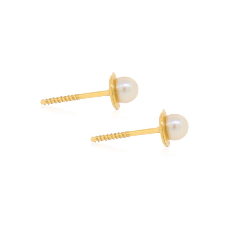 Aros de Oro 18kt Perlas Cultivadas de 3.0mm-1