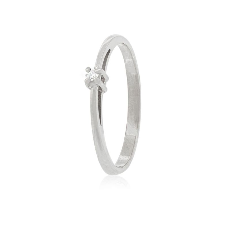Anillo Compromiso Oro Blanco 18kt Mónaco Solitario de 6ptos-0