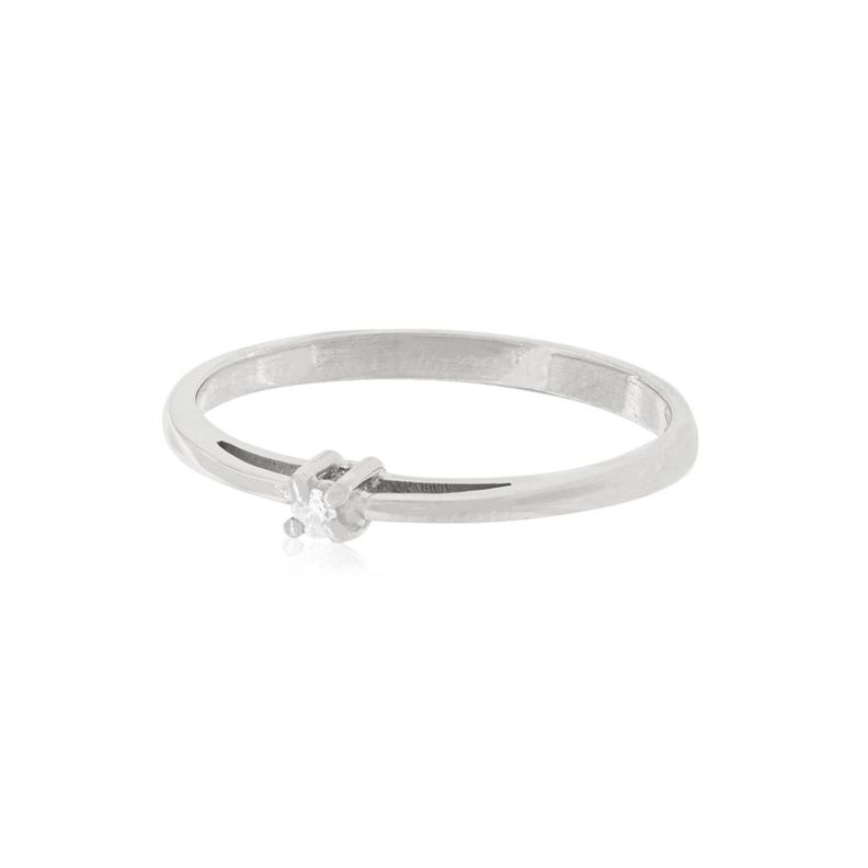 Anillo Compromiso Oro Blanco 18kt Mónaco Solitario de 6ptos-2