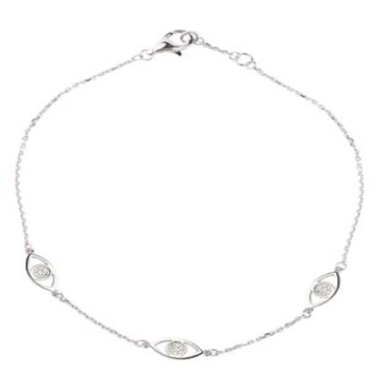 Pulsera Oro Blanco 18kt Diamantes 4 Puntos-0