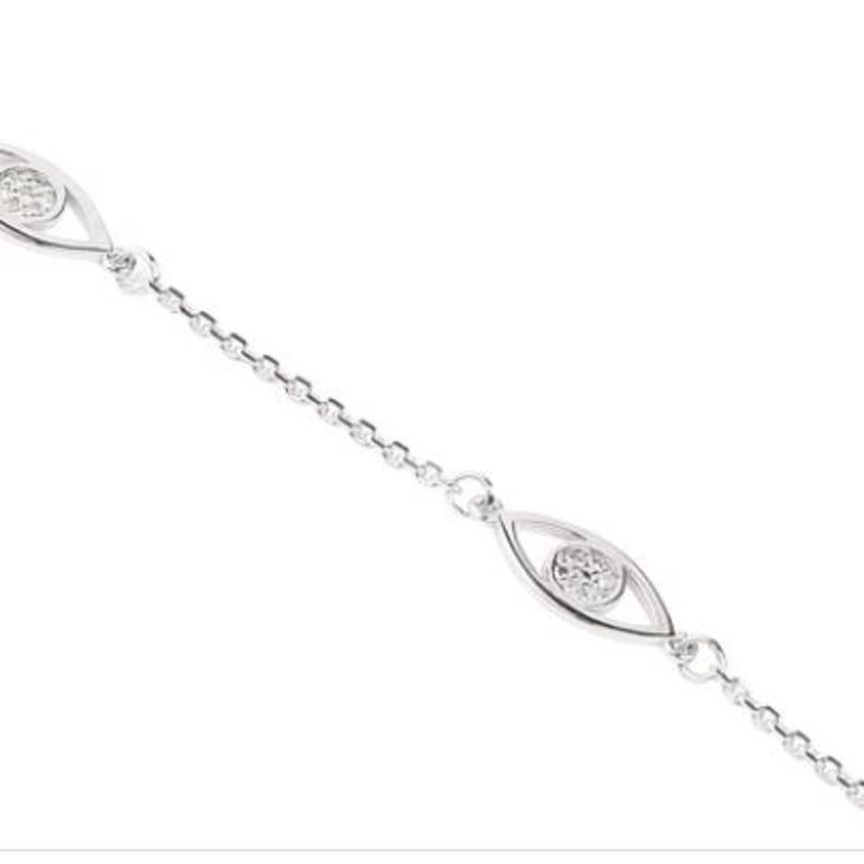 Pulsera Oro Blanco 18kt Diamantes 4 Puntos-2