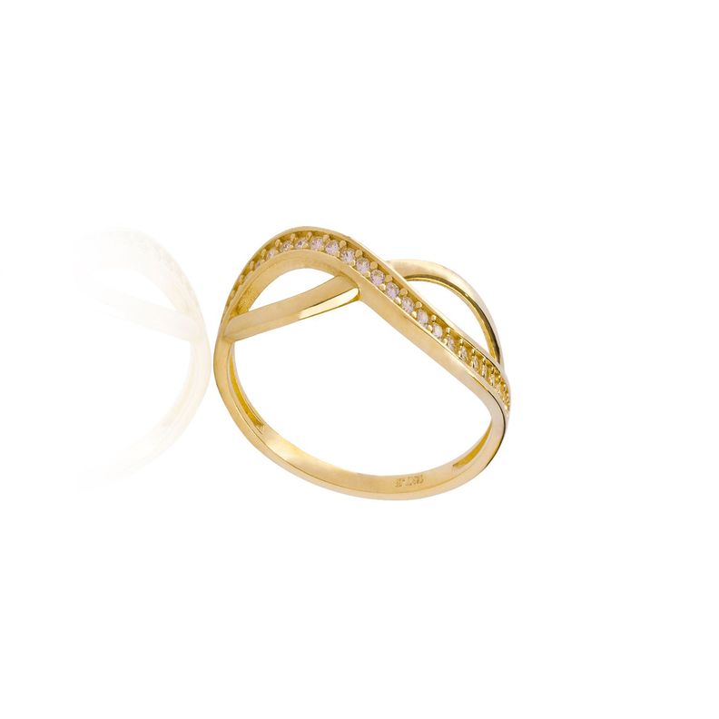Anillo de Oro 18kt Circon Ondas-2