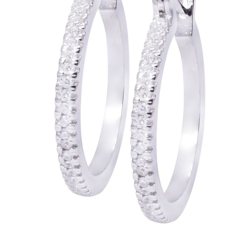 Aros Plata Esterlina 925 Argollas Circonitas en Pavé-1