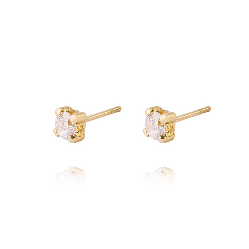 Aros de Oro 9kt Circon Mediano 4 Grifas-1